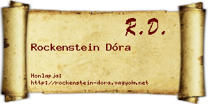 Rockenstein Dóra névjegykártya