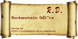 Rockenstein Dóra névjegykártya